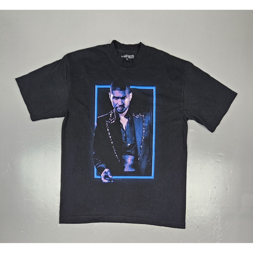Usher Las Vegas Residency 2023 T-Shirt Adult Med Black Double Sided Hip-Hop Tee